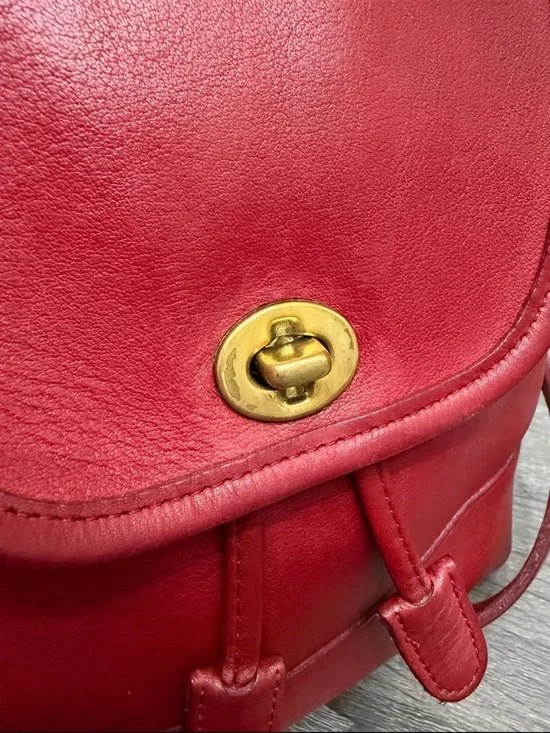 Coach Vintage Mini Leather Red Backpack - Picture 3 of 8